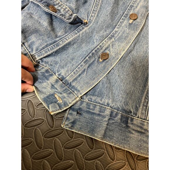 Vintage 70s LEVIS Denim Women Jacket Size Large Rare Orange Tab‎ Brand Tab - Picture 2 of 11